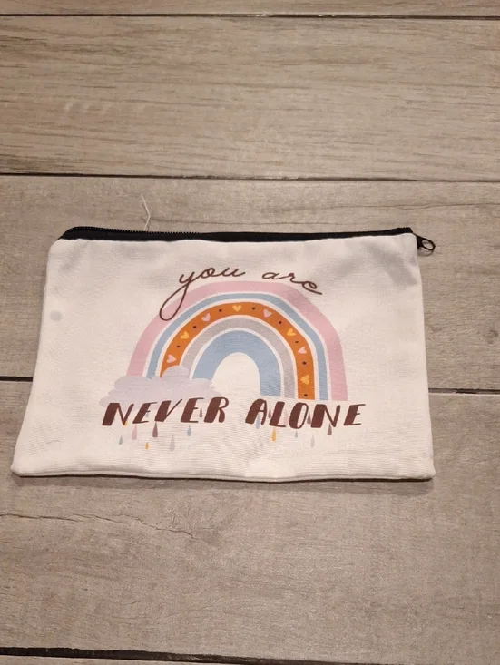 🍋‍🟩'You Are Never Alone' Rainbow Zip Pouch