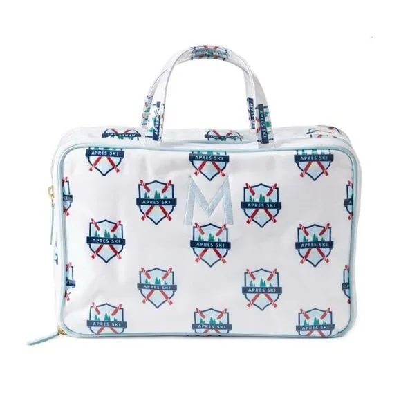 New Mark and Graham Clear Coated Travel Pouch Apres Ski Crest