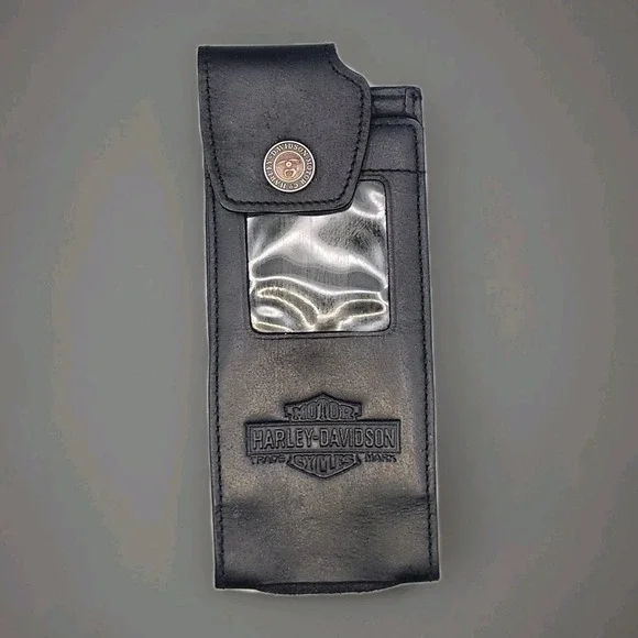 Harley Davidson Motorcycles Leather‎ Flip Phone Case Belt Clip Holder Pouch