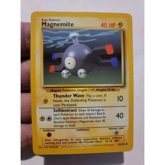 Pokemon TCG Card Vintage 1999 WOTC Game Freak Nintendo Wizards 90s Magnemite