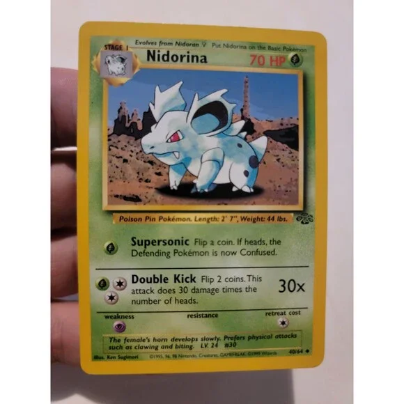Pokemon TCG Card Vintage 1999 WOTC Game Freak Nintendo Wizards 90s Nidorina