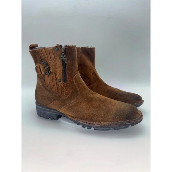 MARK NASON Lounge U Rock Boot Cross Brown Suede Leather Shoe Mens‎ Buckle Chukka