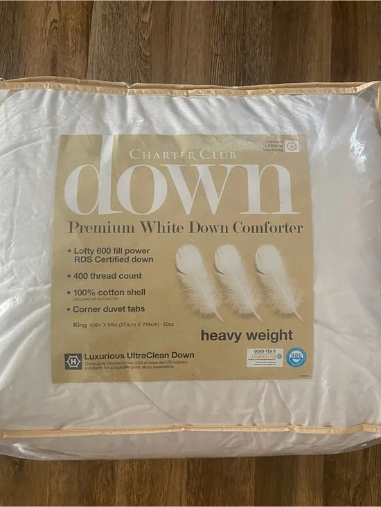 Charter Club White Down Heavyweight Comforter, King