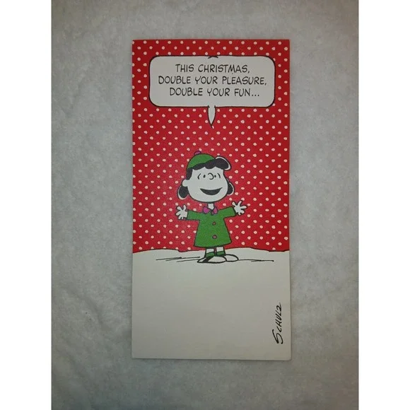 1952 Vintage‎ Lucy Unmarked Christmas Card Peanuts W/envelope