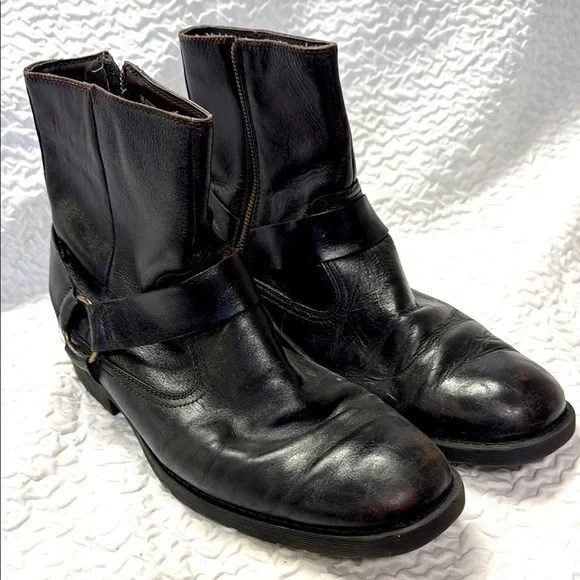 Chaps Black Leather Men's Boots