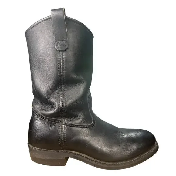 Vintage Red Wing 1094 Pecos Black Safety Toe Western Work Boots Size US 10 EE