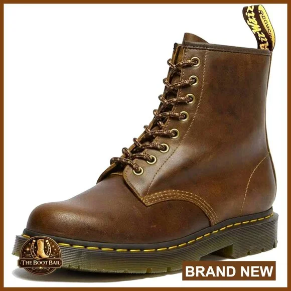 Unisex 8-Eye Combat Boots Slip Resistant Leather Work Boots