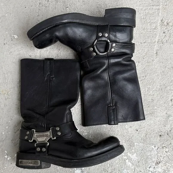 Harley Davidson, harness, mega size logo biker boot