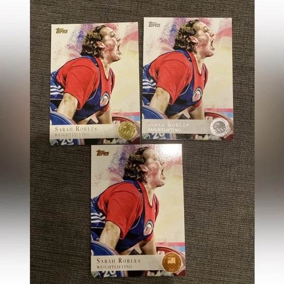 2012 Topps Olympic Trading Cards - Sarah Robles - Gold Silver & Bronze Parallel