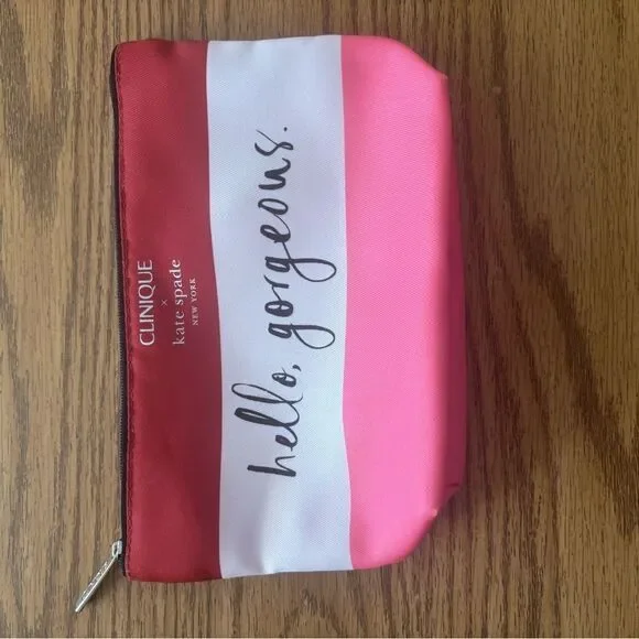 Pink and White Cosmetic Bag Clinique and Kate Spade colab