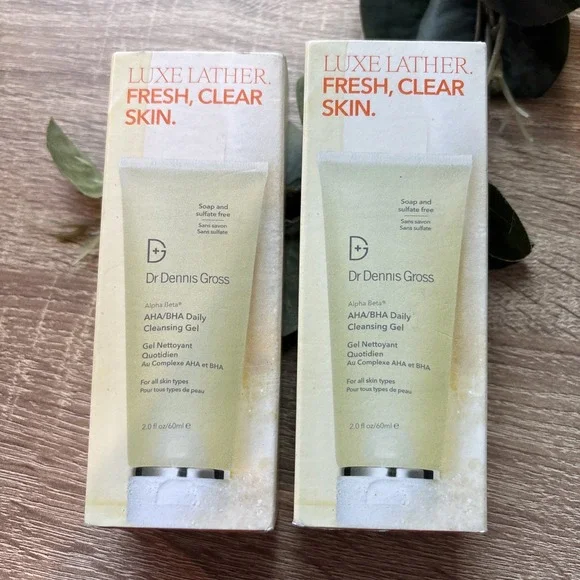 LOT OF 2 Dr. Dennis Gross Alpha Beta AHA BHA Daily Cleansing Gel 2 oz