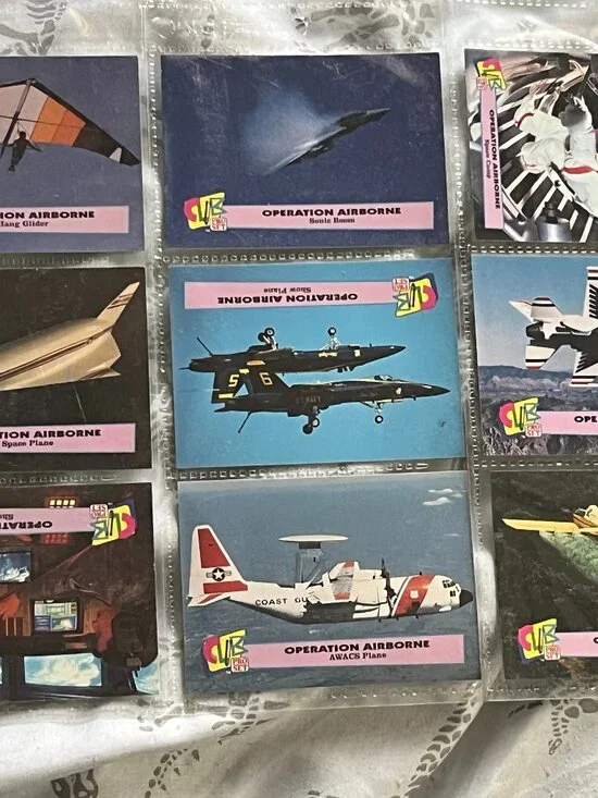 1993 SKYBOX Operation Airborne Trading Card Lot 9 Card Aircraft Space Set‎