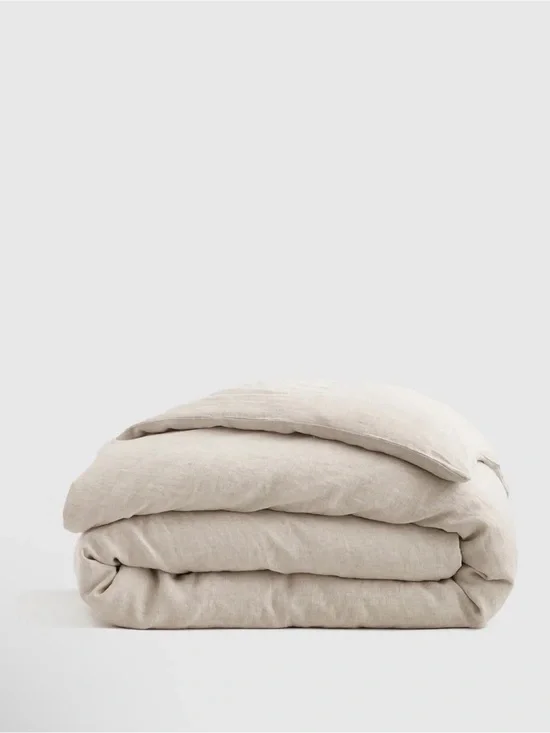 Quince European Linen Duvet Cover in Natural Chambray King Size 786
