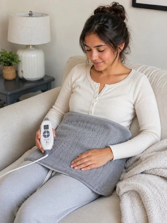 Pur Therapy Electric Heating Pad with Controller - Light Gray