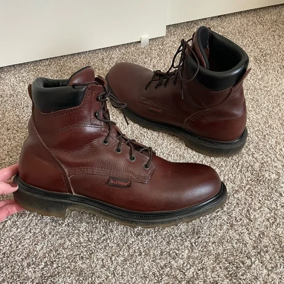 Red wing shoes work boots size 14 narrow brown boots style 696