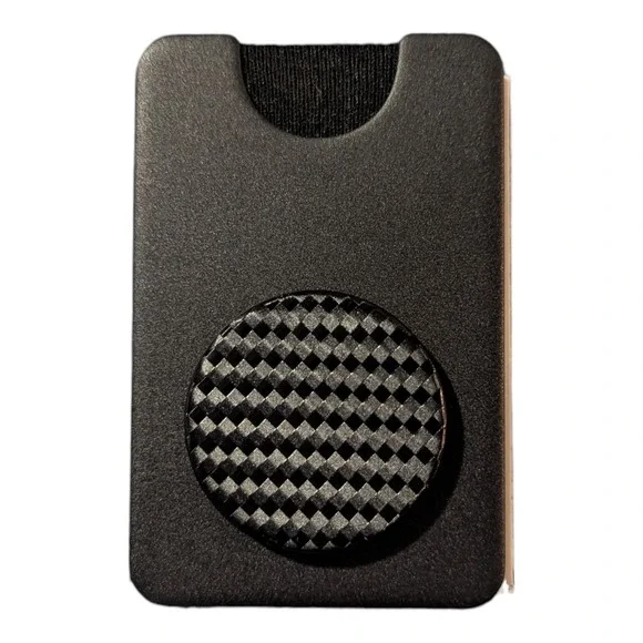 B9-O PopSockets Magnetic MagSafe PopWallet+ Phone Wallet/Grip Carbonite Weave‎