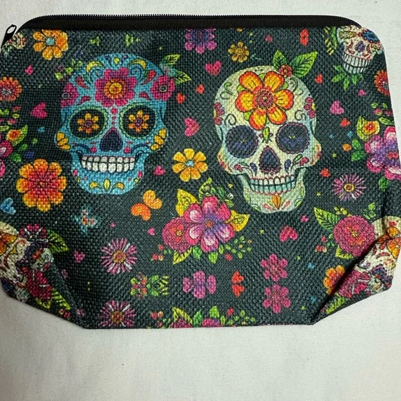 Skull Print Makeup Bag