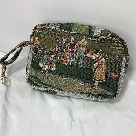 Holdings Brand Golf Theme Tapestry Bag With Side Clip Golf Ball Bag