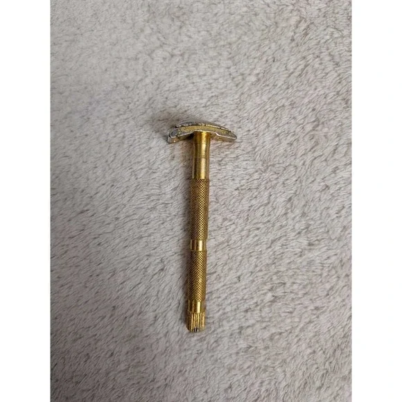 Merkur‎ Solingen DE Safety Razor Gold Vintage German Double Edge Shaving Tool