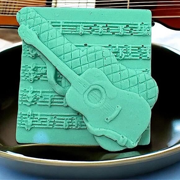 Green apple Soap handmade guitar 2.5x2.5in 6oz oatmeal based