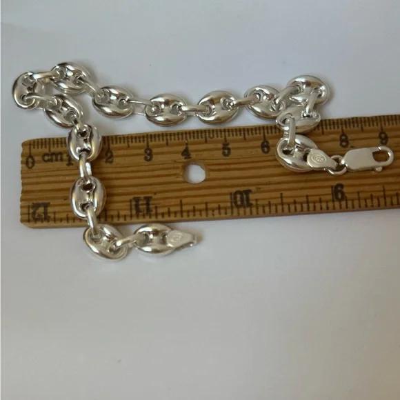 925 Silver 9mm 9” marine bracelet