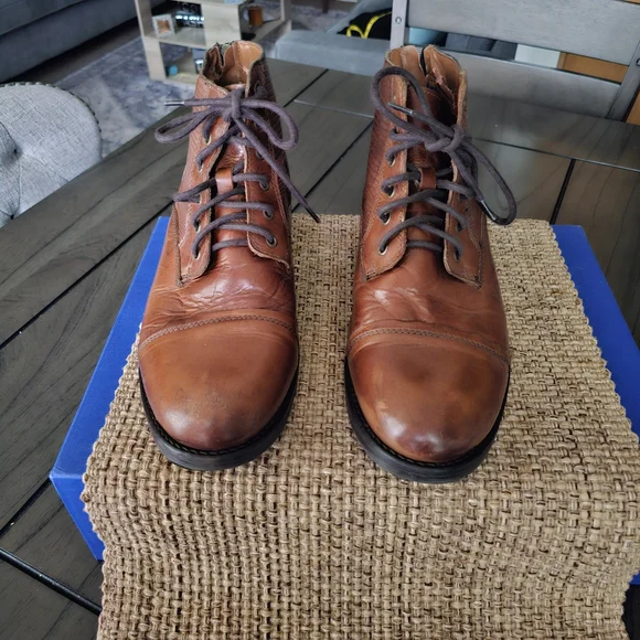 Aldo Men's Tan Leather Lace-Up Boots