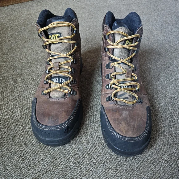 Caterpillar Brown and Black Steel Toe Boots