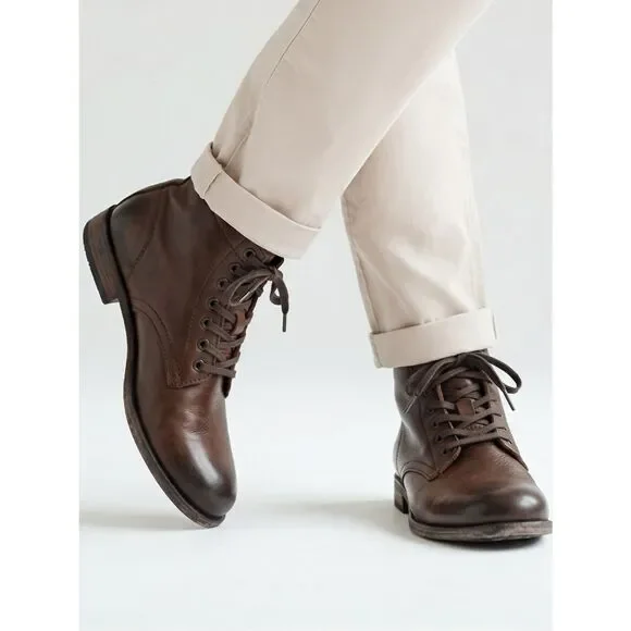 FRYE | Tyler Lace Up Cognac Brown Leather Boots Men’s Size 8