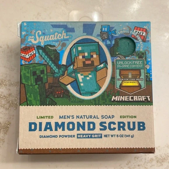 Dr. Squatch soap limited edition diamond scrub heavy grit Minecraft soap USA