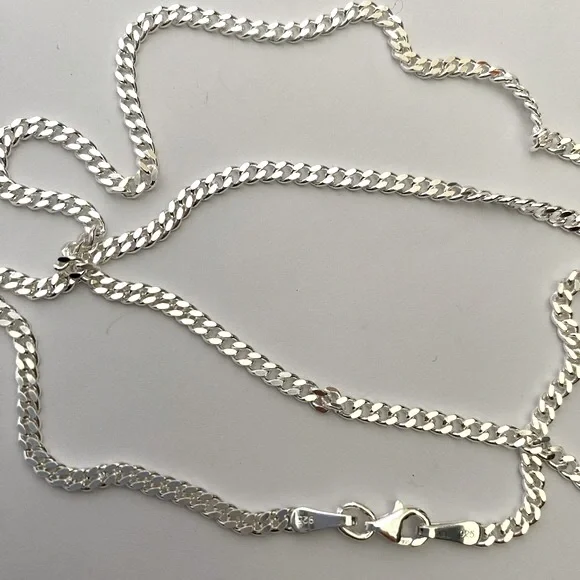 925 Silver 4mm 20” necklace cuban chain unisex