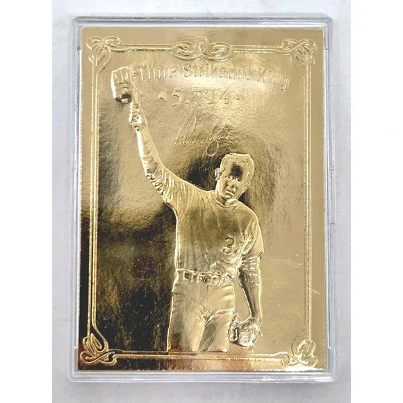 1996 Bleachers Baseballs Greatest Champions Nolan Ryan 23k Gold Card COA VINTAGE
