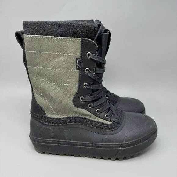 Vans MTE Standard Zip Snow Boots Snowboard Winter Black Green Mens Size 7