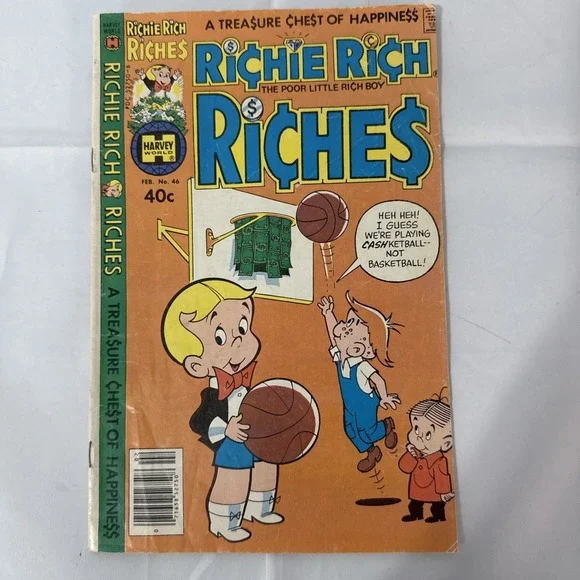 Richie Rich Riches Comic Book February‎ #46 Harvey World Comics