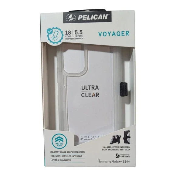 K8. Pelican Voyager Holster Case For Samsung Galaxy S24+‎ - Clear
