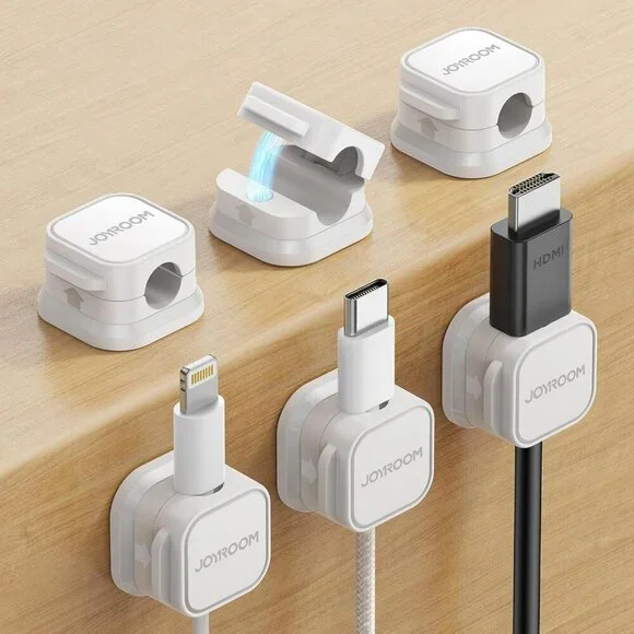 Magnetic Cable Clips 6 Pack Cord Holder Organizer Adhesive Wire Management Desk
