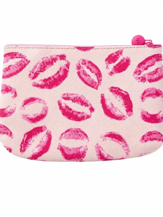 ipsy Pink Kiss-Print Cosmetic Pouch