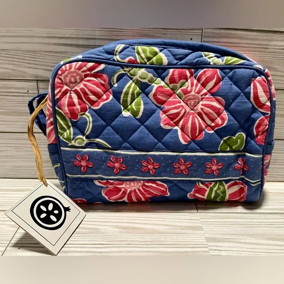 NWT- Pomegranate Inc.Large Cosmetic Bag in Dragonfly Periwinkle