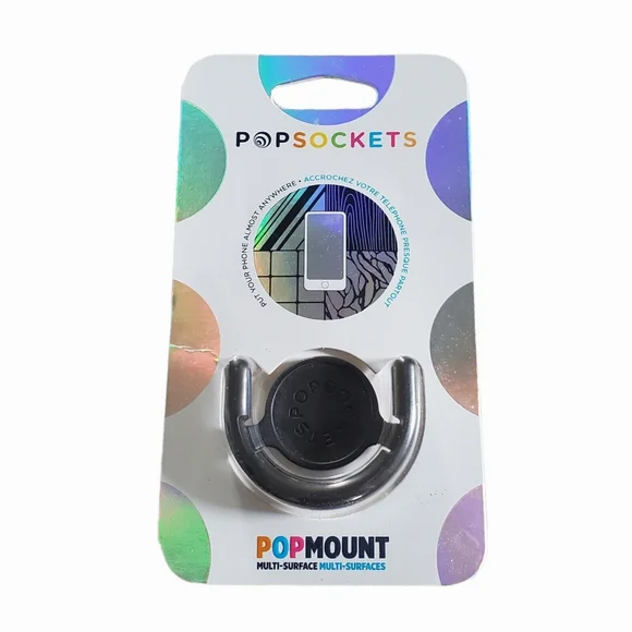 PopSockets PopMount Multi-Surface Wall Mount For Phones With PopSockets - Black