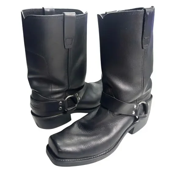 Durango | Men | Oiled Black Harness Biker Full Grain Leather Boots | Sz 11.5 EE