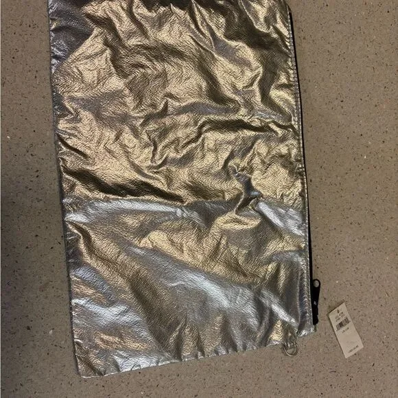 Silver Metallic Zip Pouch by Aerie