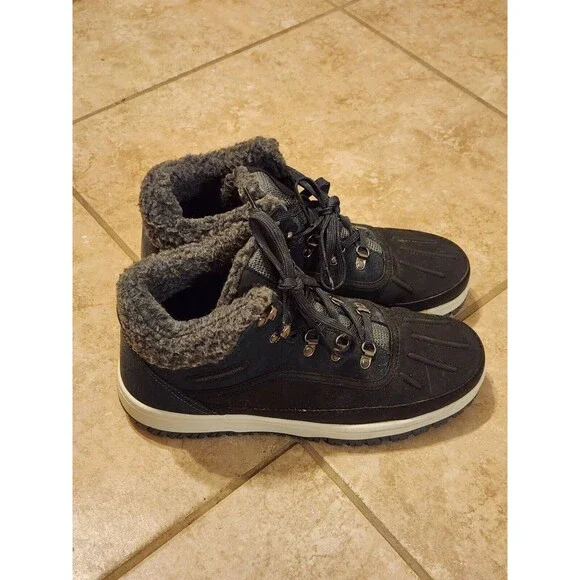Weatherproof Men's Size 10M Landon Grey Memory Foam Insole Leather Upper Boots