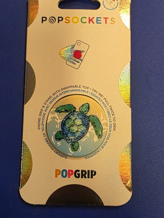 PopSocket Phone Grip Packaging - Blue Text on Cream Card