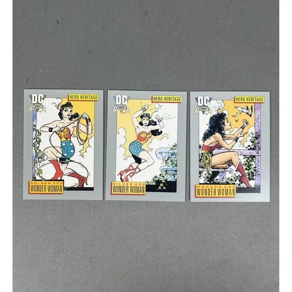 1991 DC Comic Cards WONDER WOMAN Hero Heritage Set Of 3