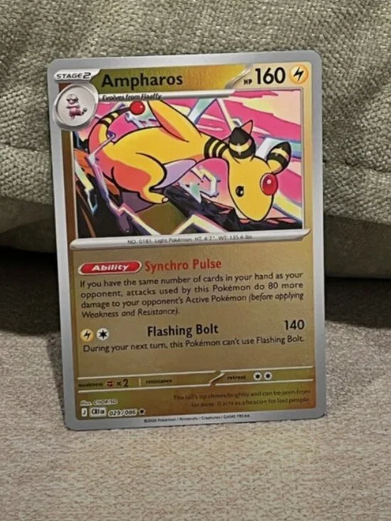 Pokemon Ampharos 029/086 Reverse Holo Chaos Rising Card