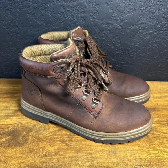Timberland 12348422 Brown Genuine Leather Ankle Boots Mens Size 8M
