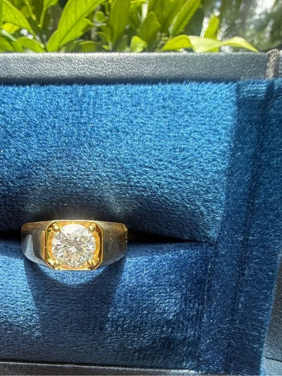 1.88CT GH -SI3 Round Cut Natural Diamond Men's Ring Solic 14K Yellow Gold