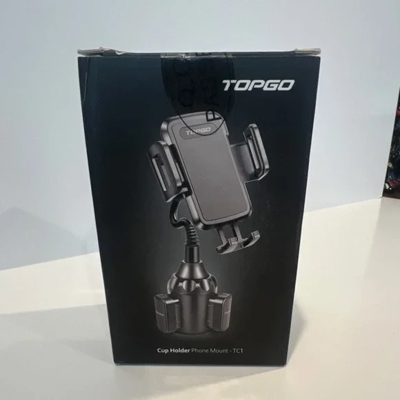 TOPGO Cup Holder Phone Holder Mount TC1 Black Adjustable Secure Car Accessory