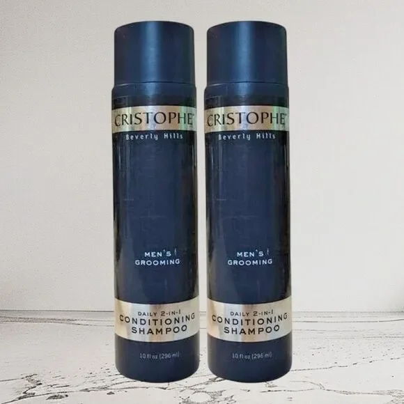Christophe Beverly Hills Men's Grooming 2 in 1 Conditioning Shampoo 10 oz, 2 CT