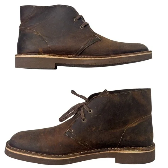 Clarks Bushacre 2 Mens Beeswax Brown Leather Chukka Desert Boots Size 9 26082286