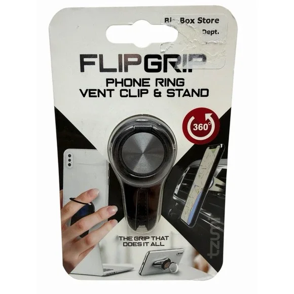 Flip Grip Phone Ring Vent Clip & Stand 360‎ Degrees Rotation.